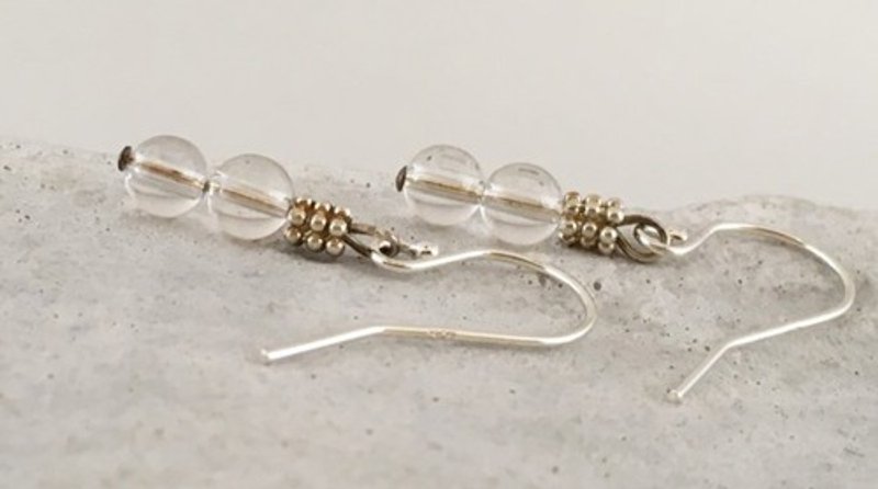 Ice Gemstone Crystal ◇ Crystal ◇ Silver Earrings / Clip-On - Earrings & Clip-ons - Other Metals 