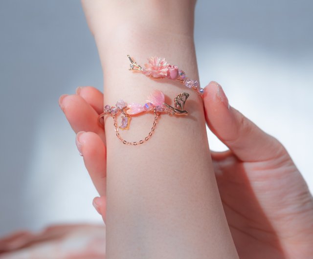 さくらのしっぽ金桜ローズゴールドメッキブレスレット