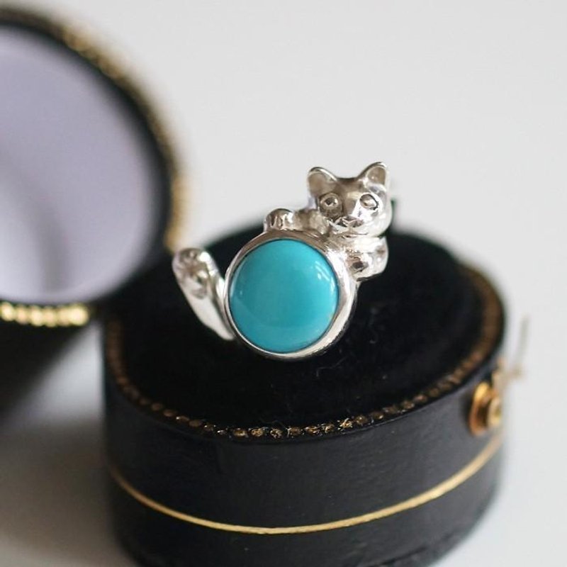 Colorful cat ring turquoise - General Rings - Other Metals 