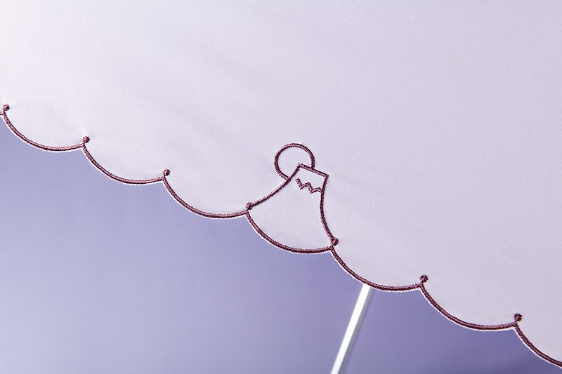 全遮光抗UV晴雨傘 遮光率99.99% 防潑水 富士山手工刺繡洋傘 - 雨傘/雨衣 - 防水材質 紫色