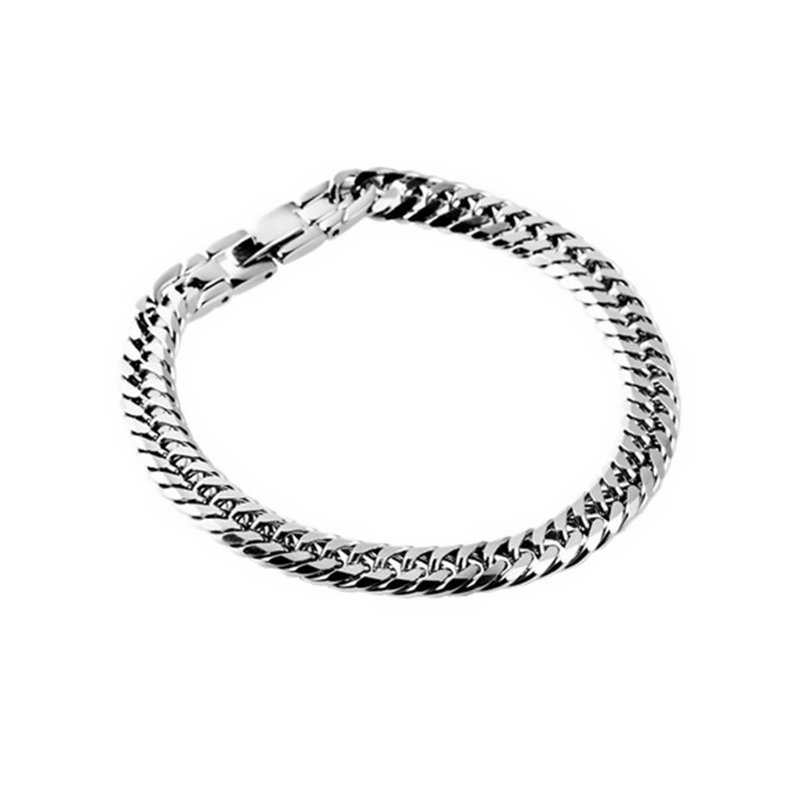 Pure titanium men's bracelet Tiehan Tenderness (anti-allergic/never deteriorates) comes with two free titanium patches - Bracelets - Other Metals Silver