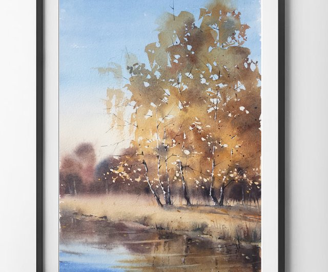 水彩絵の具|風景画|水彩画の冬の風景 - ショップ KirichenkoWatercolor