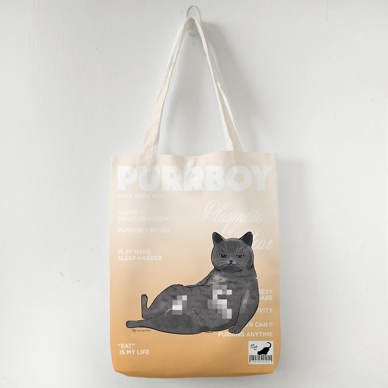 【花樣毛孩】英國短毛貓 貓咪封面 毛特兒 購物袋 帆布袋 托特包 - 手提包/手提袋 - 棉．麻 