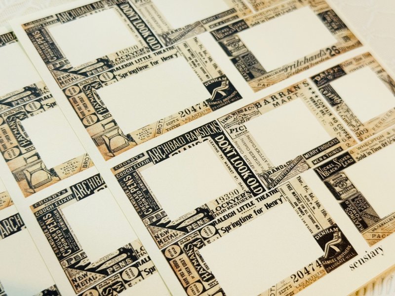 sensiary Vintage lettering square stickers no.2 - 卡片/明信片 - 紙 