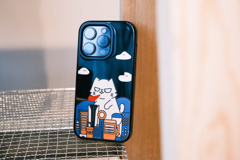 Destruction King World-weary Cat Anti-fall Phone Case - เคส/ซองมือถือ - พลาสติก สีดำ