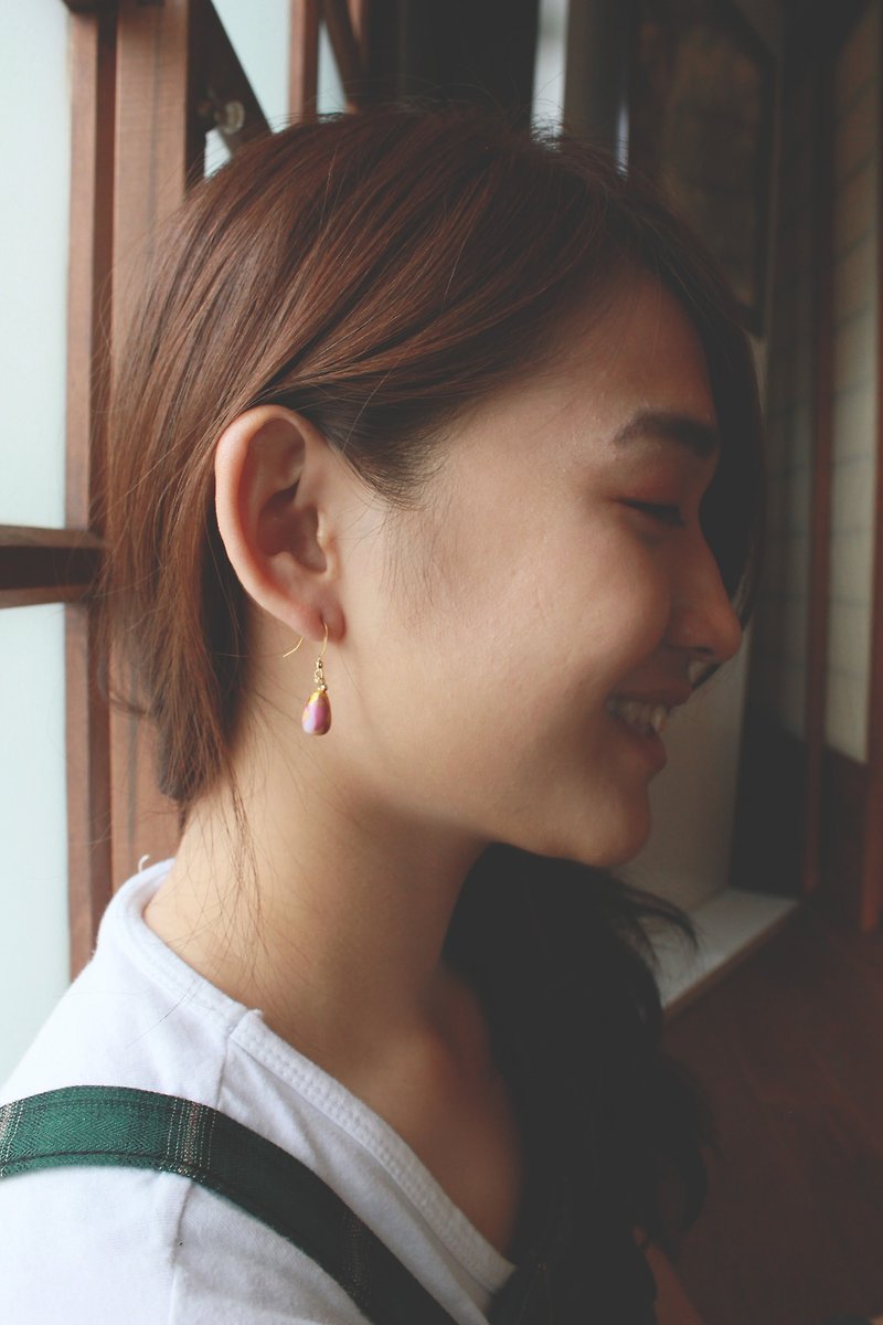簡單的優雅 – 金箔陶珠款 - 耳環/耳夾 - 其他材質 多色