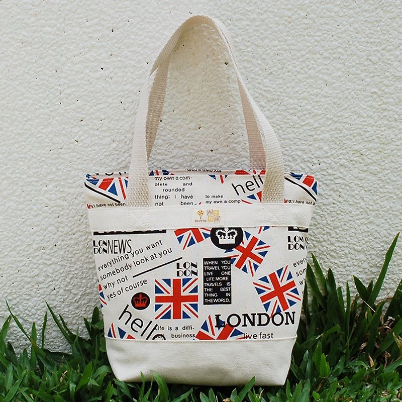 Flag British style zipper tote / left 1 - Handbags & Totes - Cotton & Hemp Khaki