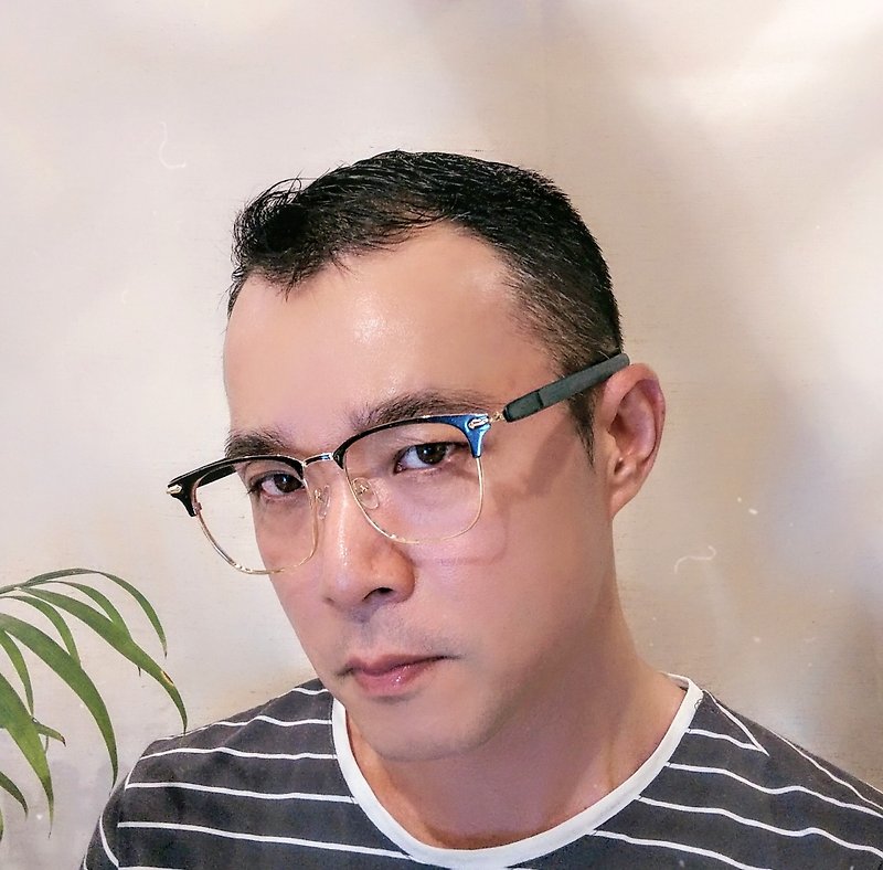 Mr.Banboo台灣手工眼鏡【F】系列 69 冷金屬遇上 有溫度的竹子 - 眼鏡/眼鏡框 - 竹 