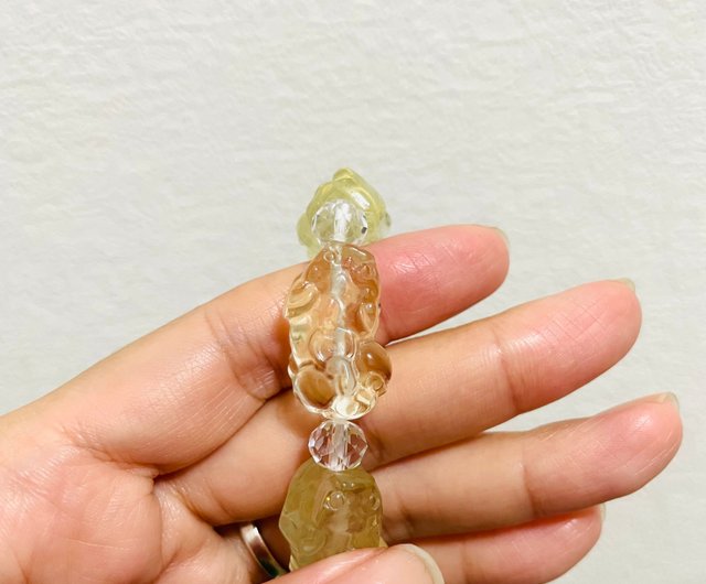 高貴な人で仕事運アップ【貔貅イエロー水晶デザインブレスレット】特別