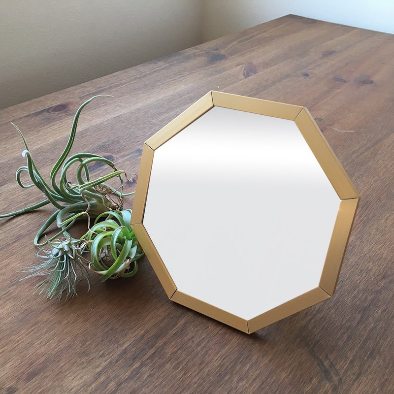 八角鏡 Octam Octagon Stand & Wall Mirror S Size 日本製 - 彩妝刷具/鏡子/梳子 - 鋁合金 金色