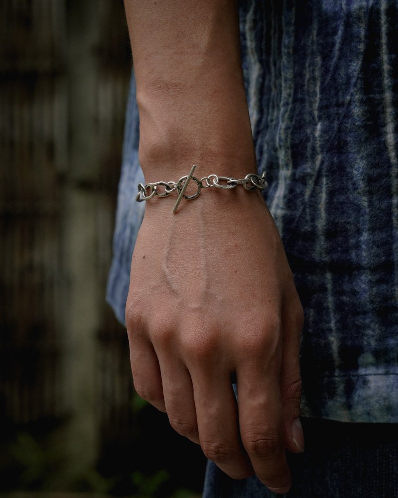 HAMMERED PHOD DUANG Silver Bracelet / Pure Silver 95%/ Made by Karen Silversmith - Bracelets - Sterling Silver 