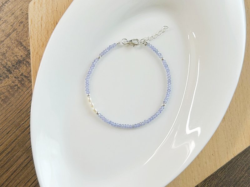 丹泉石 珍珠 925銀飾【珍珍坦桑】 保持冷靜 改善脾氣 氣質UP - 手鍊/手鐲 - 水晶 