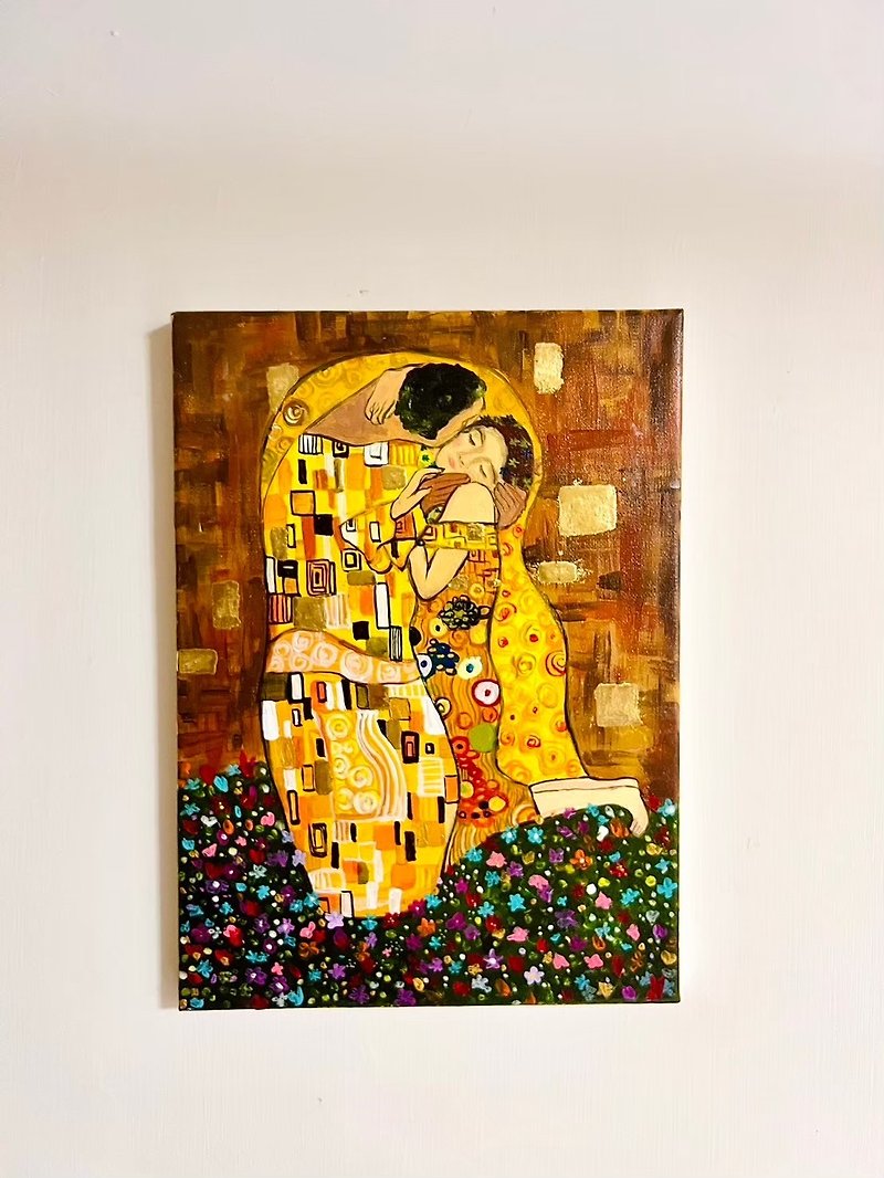 Kiss/oil painting 5F:35*27cm - ภาพวาดบุคคล - ผ้าฝ้าย/ผ้าลินิน 