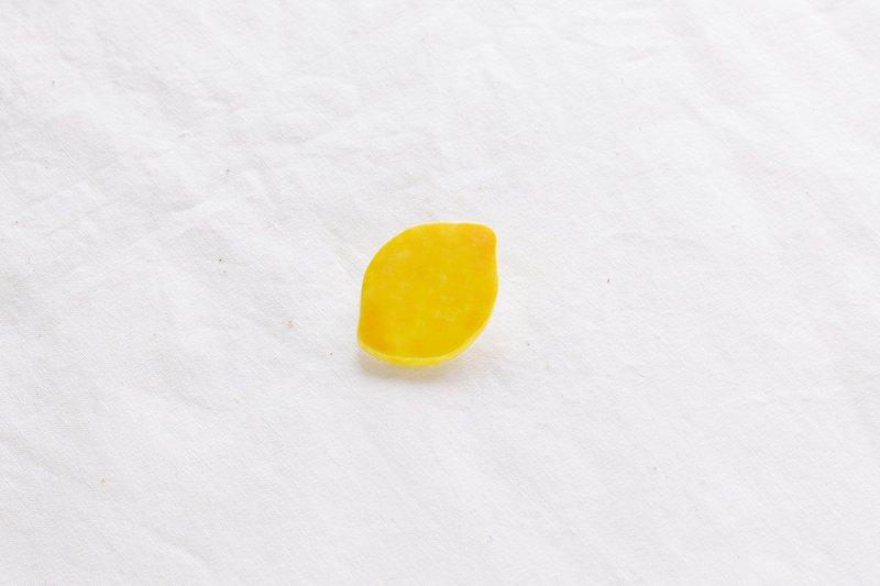 Hand made yellow lemon brooch accessories - Brooches - Clay Yellow