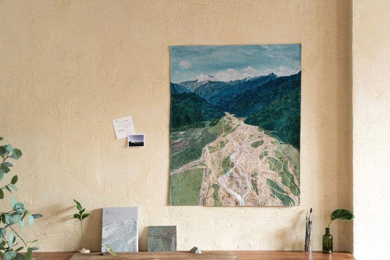 台湾山吊り布 - Lanyang Creek 70 x 83 cm - ポスター・絵 - コットン・麻 グリーン