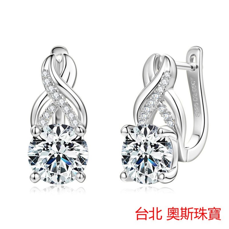 莫桑石 莫桑鑽 2克拉水滴耳環 台北門市 客製化訂製白金 - 耳環/耳夾/耳骨夾 - 其他材質 