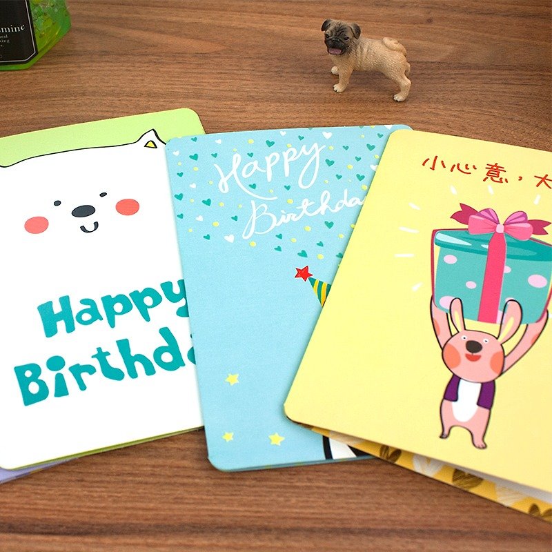 Birthday card / greeting thank you card / creative cute card (straight) - การ์ด/โปสการ์ด - กระดาษ 