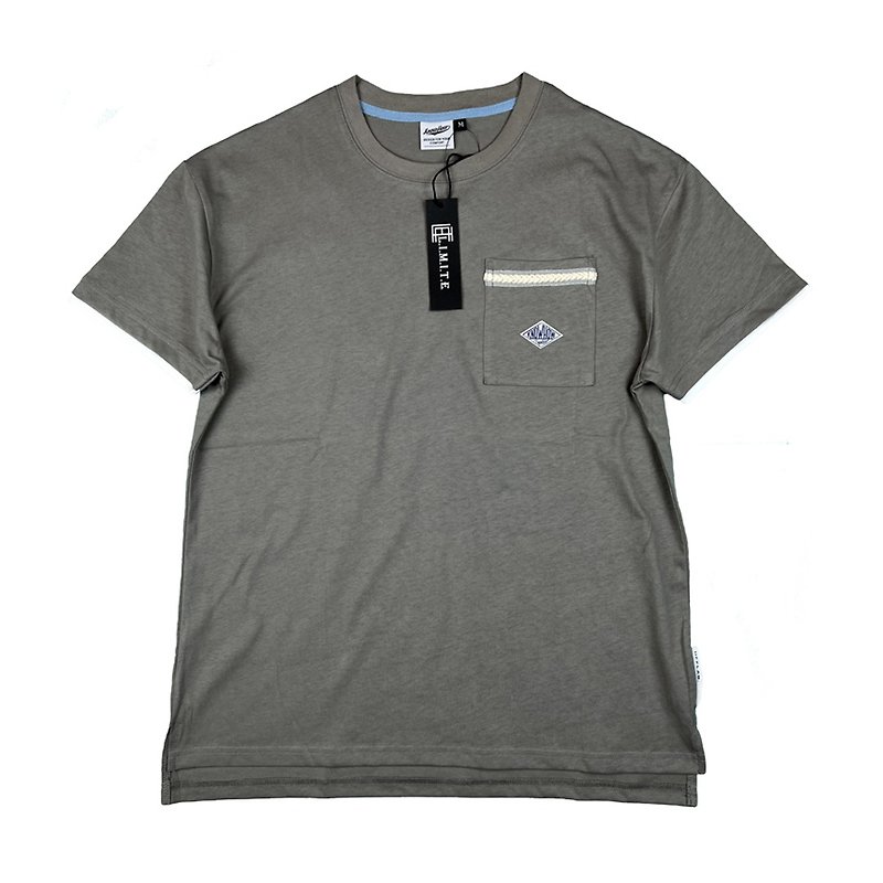 SHARE L.I.M.I.T.E - Chest Pocket TEE, Grey - Men's T-Shirts & Tops - Cotton & Hemp Gray