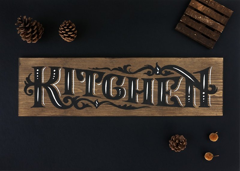 Kitchen Wood Sign | Hand Painted Wooden Sign | Rustic Wood Decor