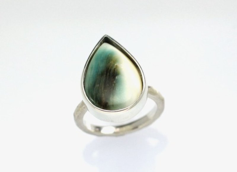 Pinkoi Proxy Purchase -  Turquoise shell ring (pear-shaped) - General Rings - Gemstone 