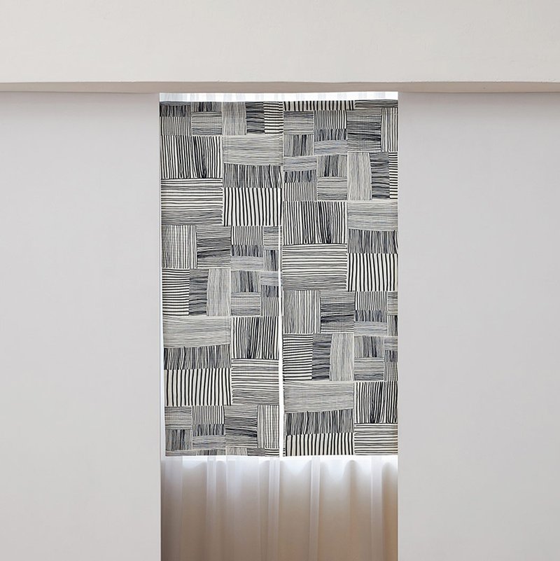 Canvas Printed Door Curtain / Hanging Curtain / Woven Dark Blue【On Order】 - Doorway Curtains & Door Signs - Cotton & Hemp 