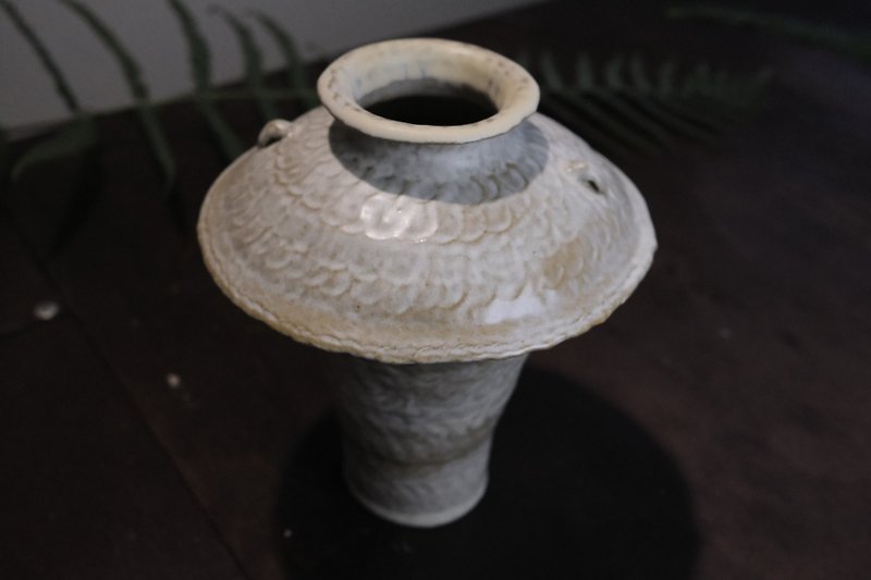 Flower vessel l persimmon white - Pottery & Ceramics - Pottery 