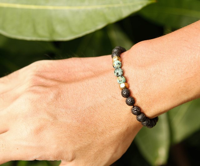 Grounded in Bliss - Turquoise Root Chakra Beads Bracelet