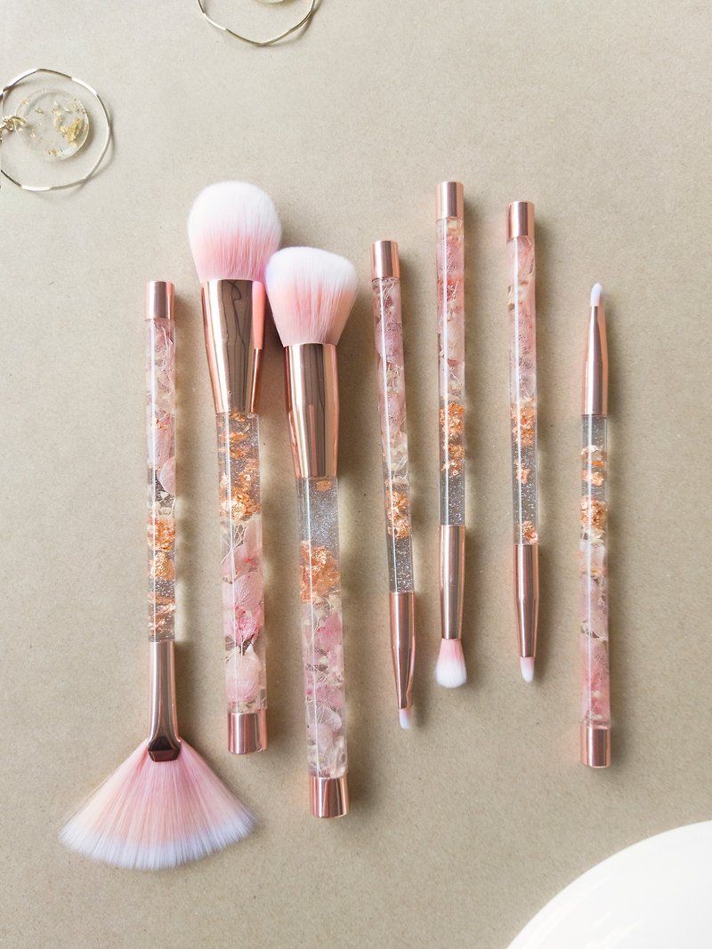 7Pcs Cherry blossom Sakura flower rosegold makeup brushes set cosmetics brushes - Facial Massage & Cleansing Tools - Plastic Pink