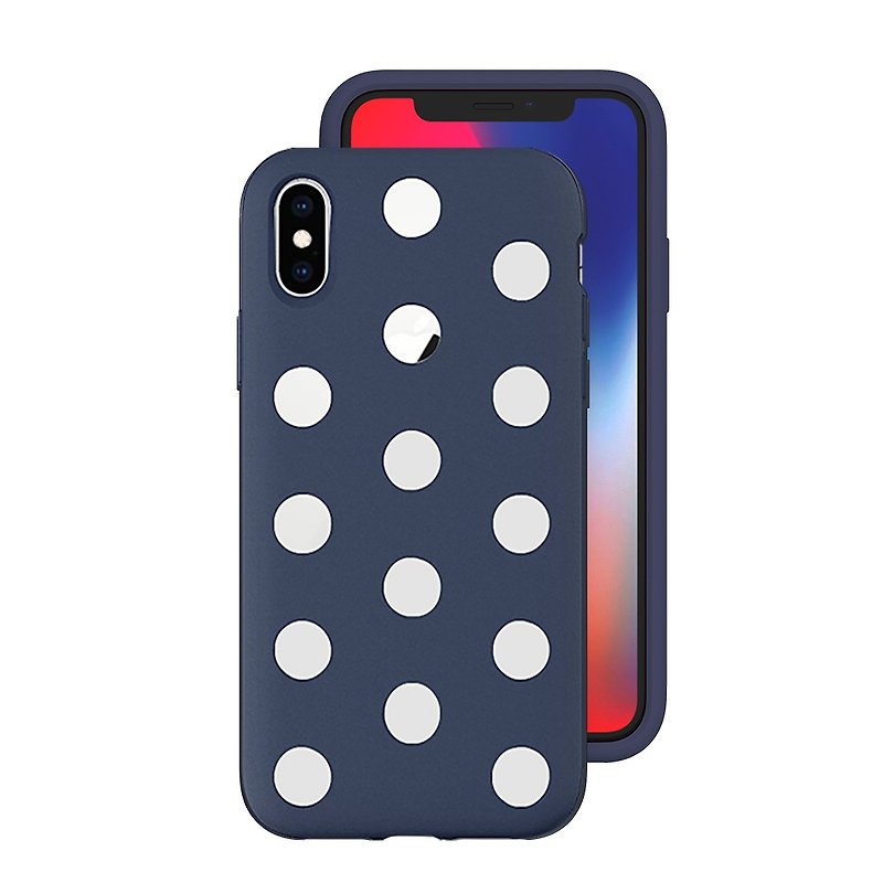 AndMesh-iPhone Xs Dot Double Collision Protective Case-Navy Blue (4571384959285 - Phone Cases - Other Materials Blue