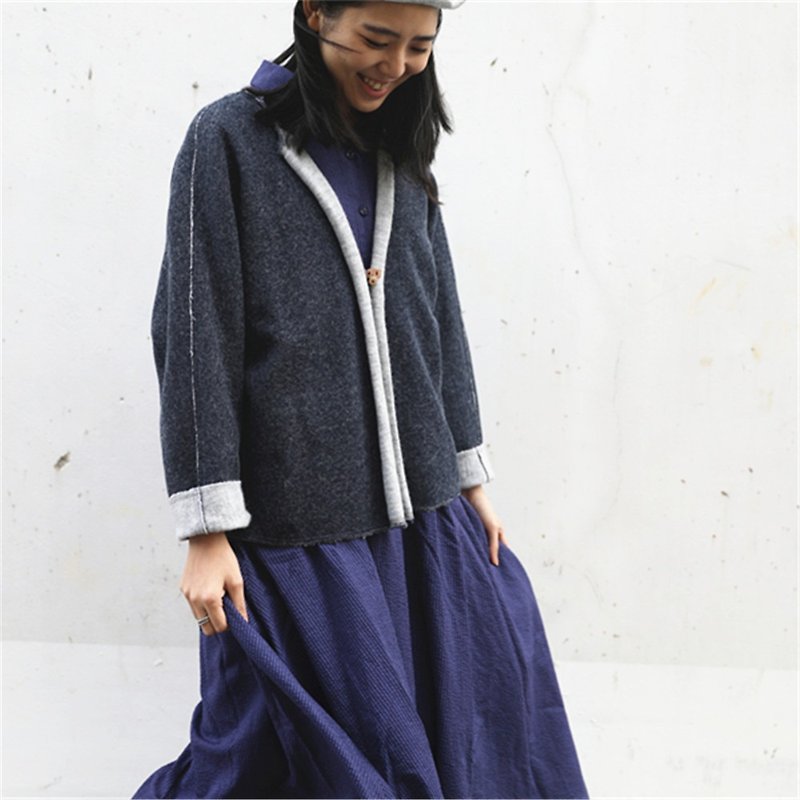 [Cloth Clothed] Two-Way Wool Knit Cardigan Travel Partner - Women's Sweaters - Wool 