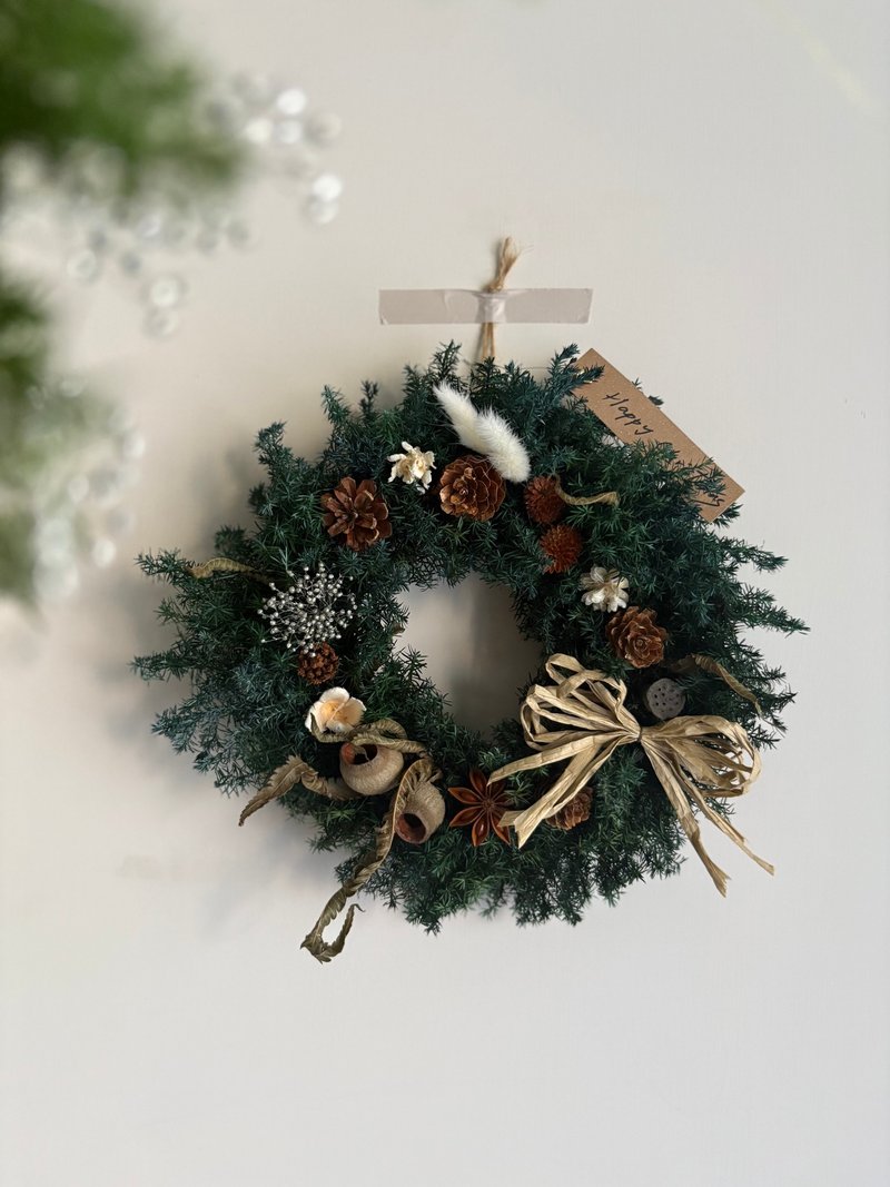 濃綠果實系聖誕花圈∣永生花圈.聖誕禮物 - 擺飾/家飾品 - 植物．花 綠色