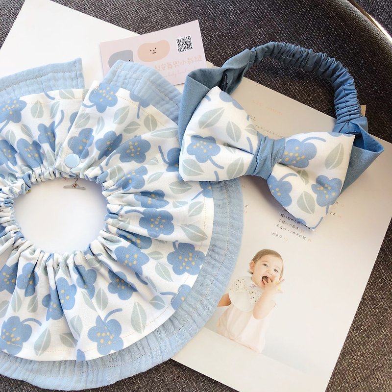 Sky Blue Seed Flower l Natural Dyed l Moon Gift Box Set of Two - Baby Gift Sets - Cotton & Hemp 
