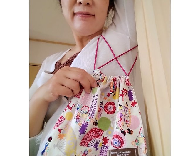 Drawstring Bag Cosmetic Bag, Japanese Drawstring Bag