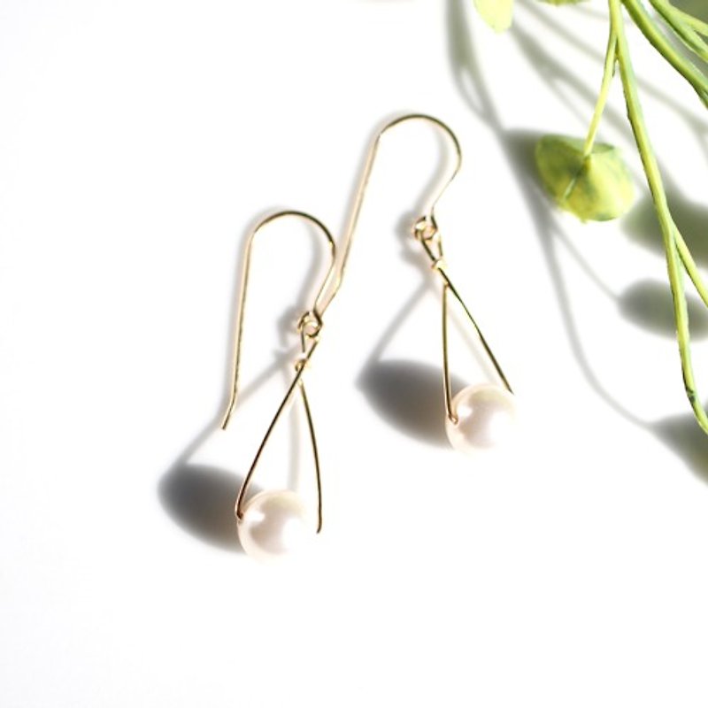 Other Metals Earrings & Clip-ons White - 14kgf Swarovski Pearl Wire Earrings