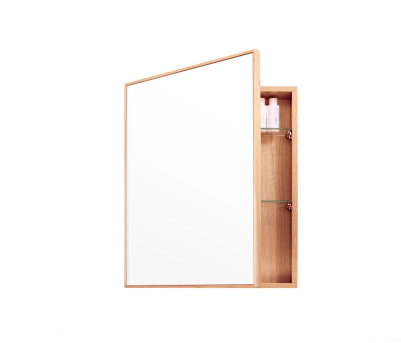 Minimalist 550 Bathroom Mirror Cabinet - Oak / Cabinet 550 Slimline - อุปกรณ์ห้องน้ำ - ไม้ 