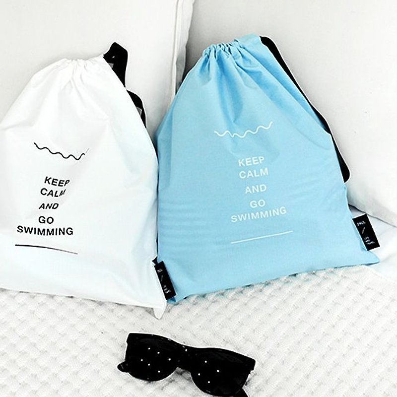 2NUL-旅遊時光游泳束口收納袋V2-天空藍,TNL84598 - 化妝袋/收納袋 - 聚酯纖維 藍色