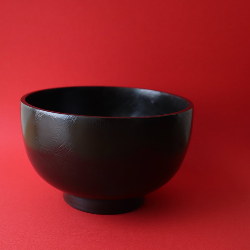 漆椀 松煙 手作りの木製うるし椀 黒 - 碗 - 木頭 黑色