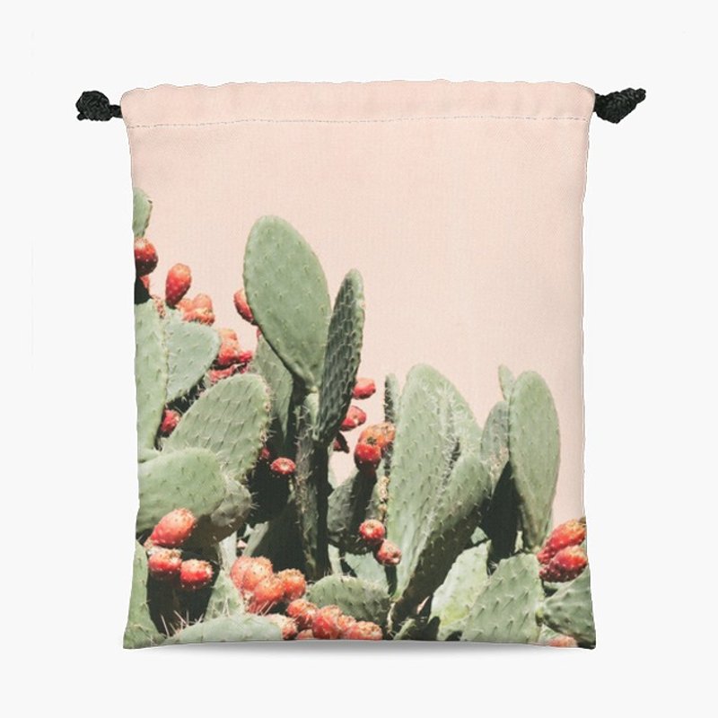 Drawstring Pouch - 束口袋 - Moroccan Cactus - 化妝包/收納袋 - 其他材質 