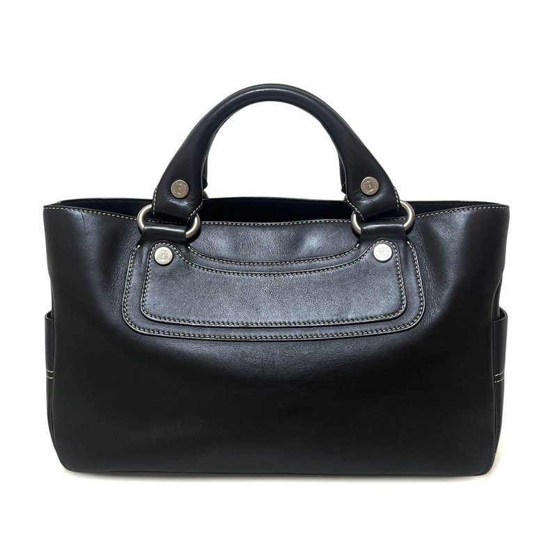 本物 CELINE セリーヌ ブギーバッグ ハンドバッグ レザー ダークネイビー 中古 - 手提包/手提袋 - 真皮 