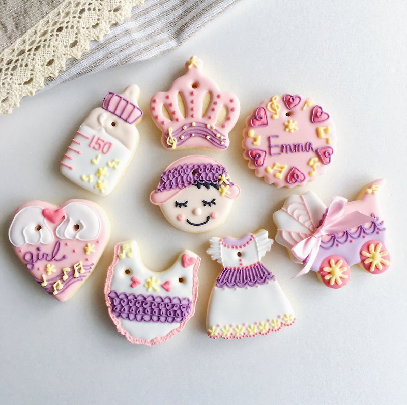 Collection of salivating icing biscuits• Music wizard Melody baby girl model hand-drawn creative design gift box 8-piece set**Please consult the schedule before ordering** - คุกกี้ - อาหารสด 