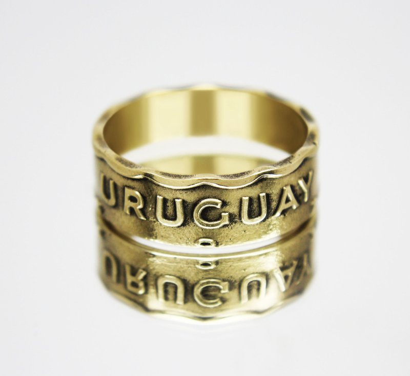 Uruguay Coin Ring 50 sentesimo 1976-1981 coin rings for men coin rings for women - 戒指 - 其他金屬 