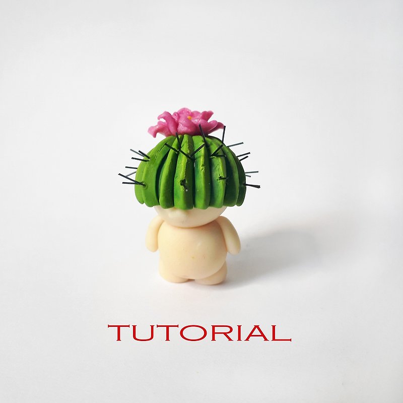 陶 其他 - Clay charms kawaii cactus tutorial, Polymer clay Cactus charms kawaii
