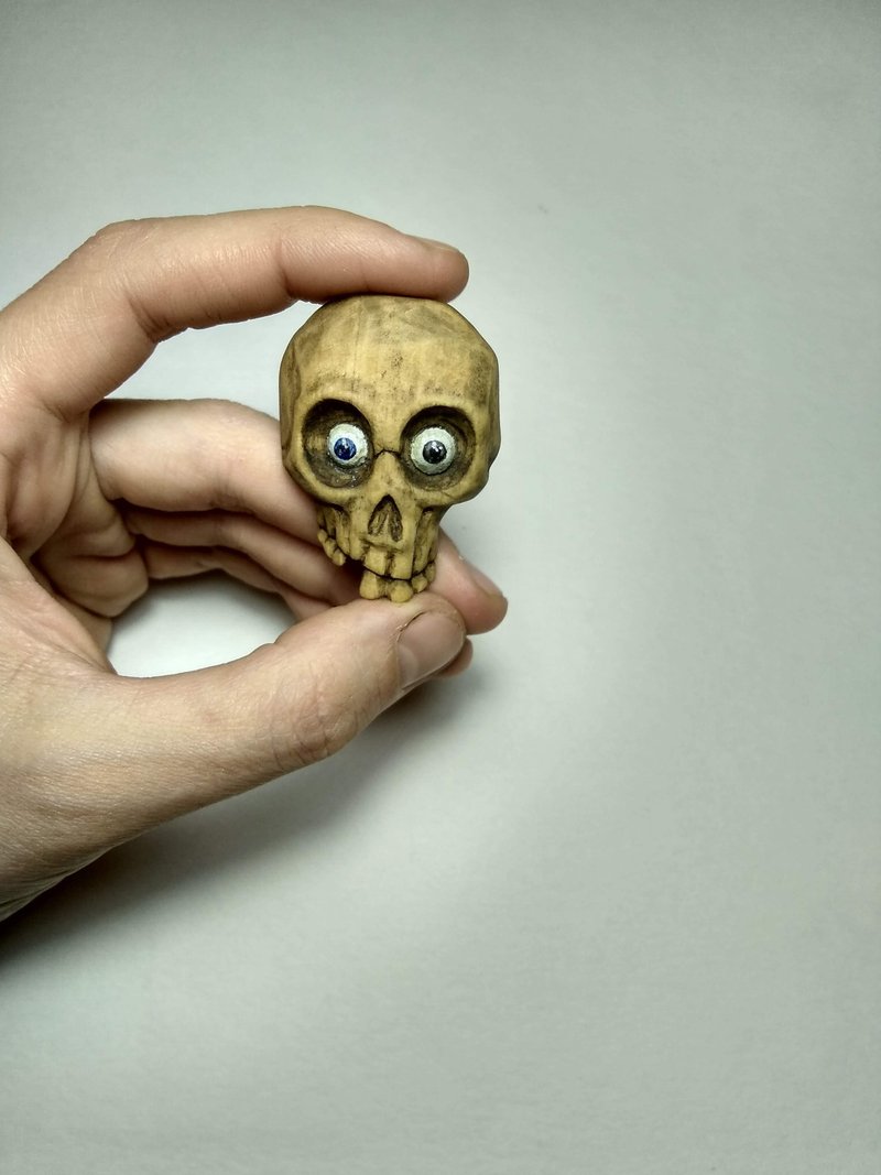 Brooch Skull - เข็มกลัด - ไม้ 