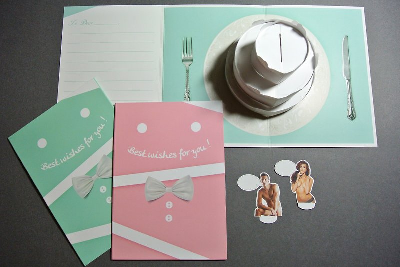 DIY three-dimensional cake card (with fruit sticker) - Cards & Postcards - Paper Pink