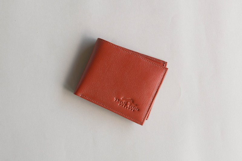 UNISEX SHORT WALLET MADE OF VEGETABLE TANNED COW LEATHER FROM THAILAND-BROWN - 長短皮夾/錢包 - 真皮 咖啡色