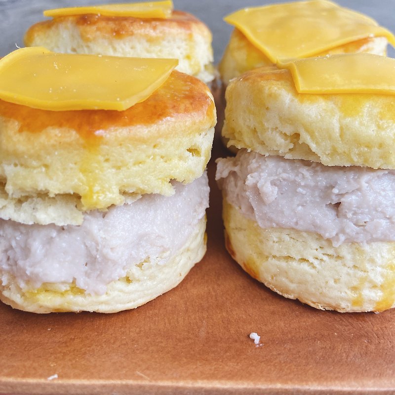 【Meet you with taro】Fresh milk taro puree scone/Two packs - เค้กและของหวาน - วัสดุอื่นๆ สีม่วง