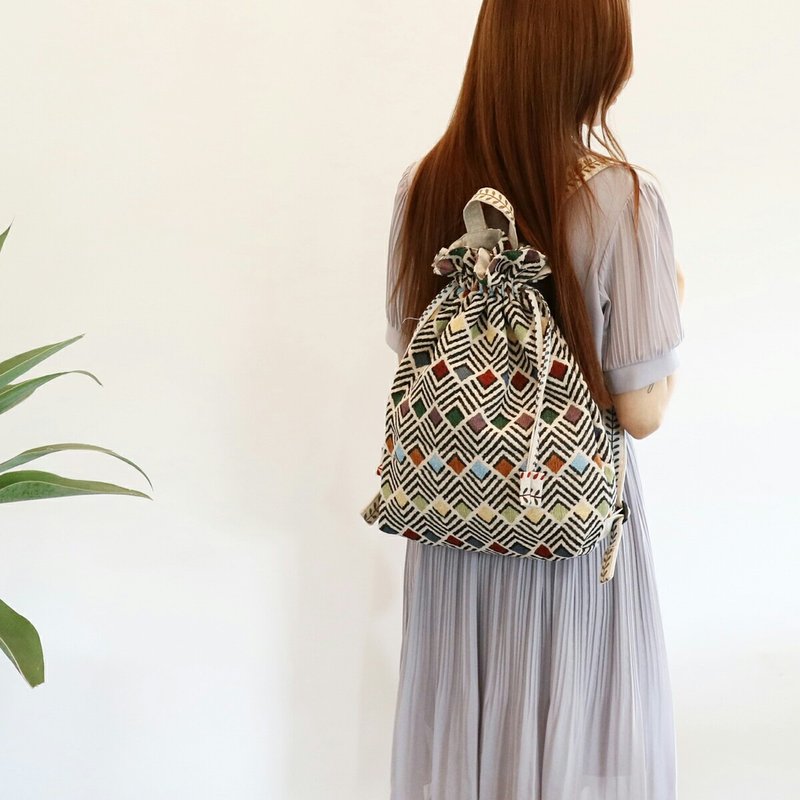 handmade cute backpacks Drawstring Bags - 索繩袋/束口袋 - 其他材質 多色