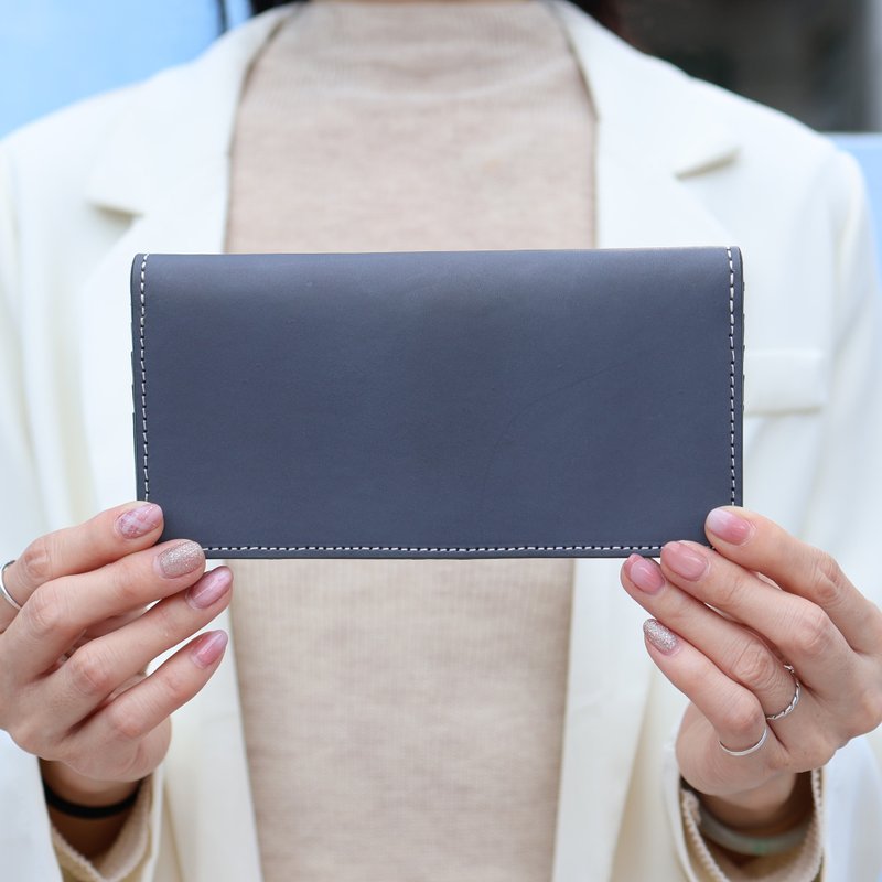 【客製化禮物】真皮翻頁長夾 植鞣革 超強收納 4色 生日 聖誕節禮 - 錢包/皮夾/長短夾 - 真皮 多色