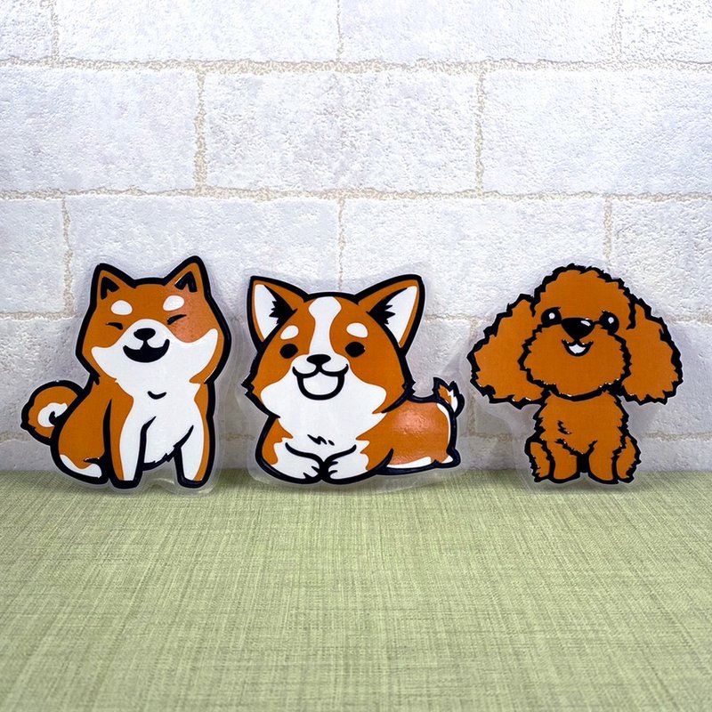 Red Poodle Shiba Inu Corgi Dog Reflective Sticker-180 Series - Stickers - Waterproof Material Brown