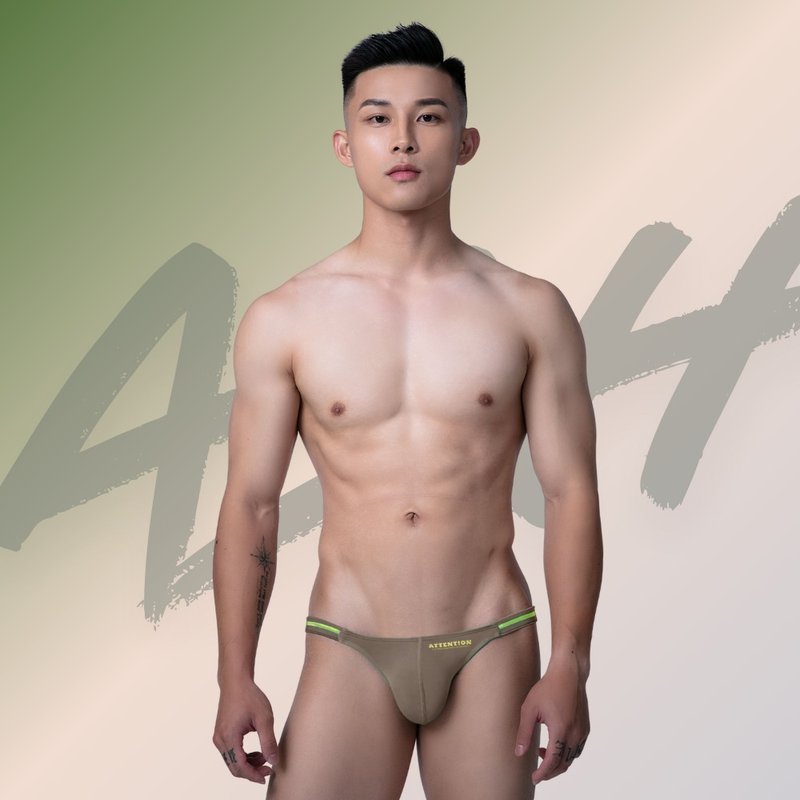 AttentionWear極澀系高衩三角內褲【焦糖咖】│涼感細邊 薄雙丁 - 男內衣褲 - 尼龍 咖啡色
